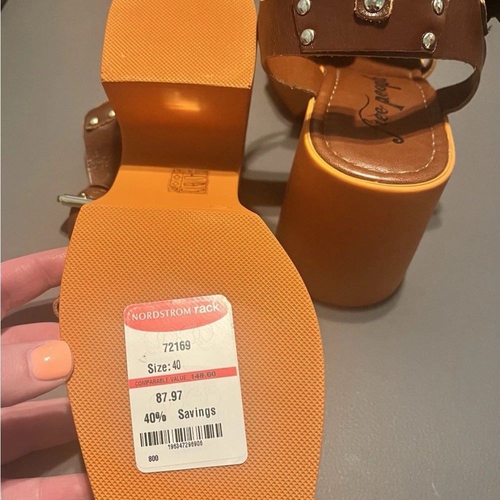 Free People Brown Platform Fishermen Sandals 10 M - Picture 6 of 6